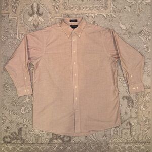 Stafford Men's Light Red Long Sleeve Button-Down Shirt Large / Extra Large